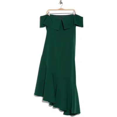 Eliza J Off The Shoulder Asymmetric Ruffle Hem Cocktail Dress