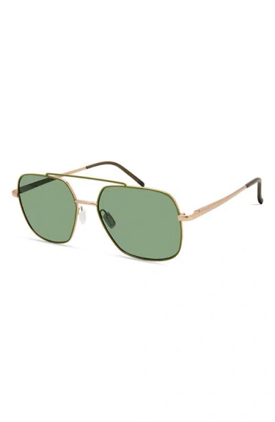 Eco Trinidad 56mm Polarized Aviator Sunglasses