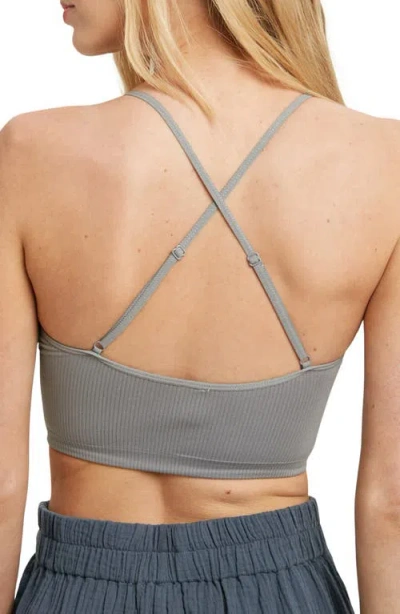 Wishlist Seamless Scoop Neck Bralette In Gray