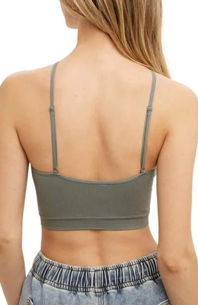 Wishlist Seamless Scoop Neck Bralette In Gray