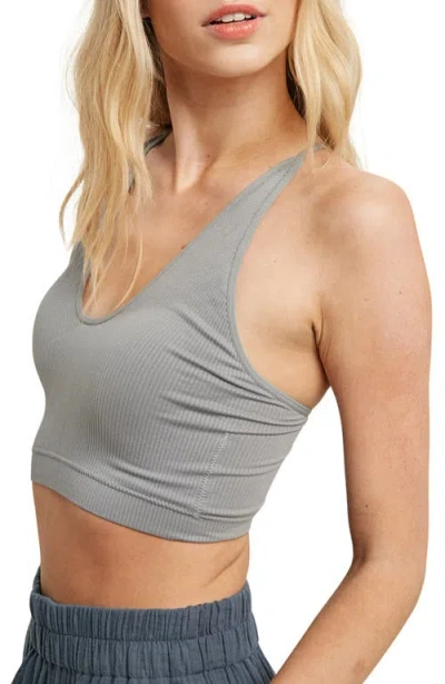 Wishlist Seamless Scoop Neck Bralette In Gray
