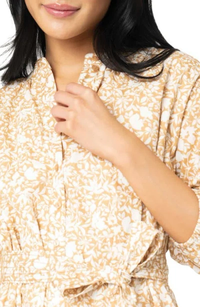Gibsonlook Ambition Belted Cotton Shirtdress In Neutral