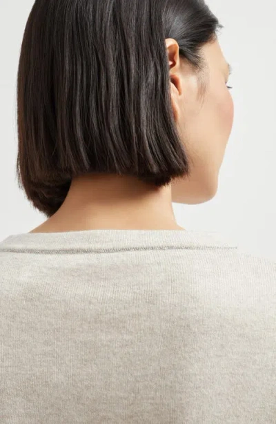 Brunello Cucinelli Round-collar And Long-sleeved Sweater In Gray