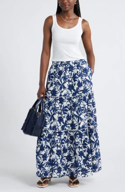 Caslonr Caslon(r) Printed Eyelet Tiered Skirt