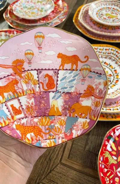 Jessie Zhao New York Travel Around World Bone China Plates, Set Of Three In Multi