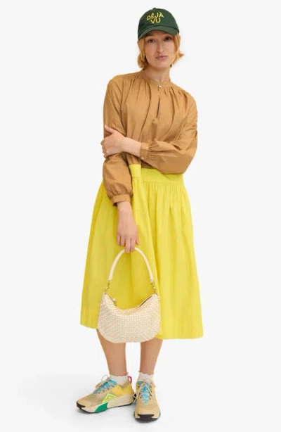 Clare V Petit Moyen Messenger Woven Leather Checker Crossbody