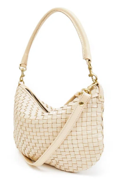 Clare V Petit Moyen Messenger Woven Leather Checker Crossbody
