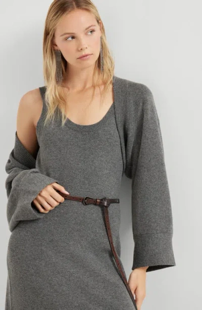 Brunello Cucinelli Double Knit Shrug In Gray