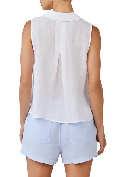 Bella Dahl Sleeveless Linen Button-up Shirt In White