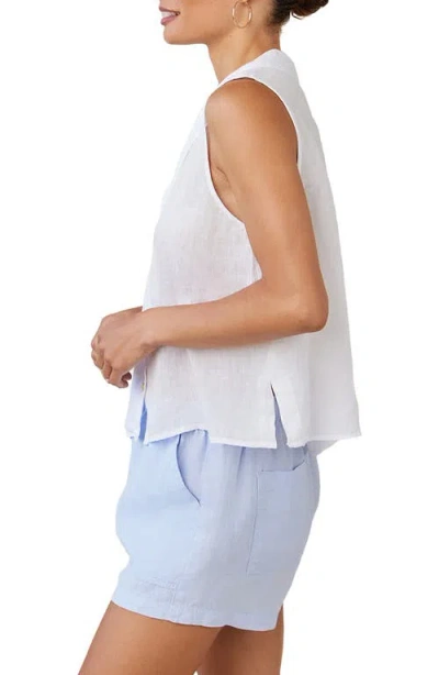 Bella Dahl Sleeveless Linen Button-up Shirt In White