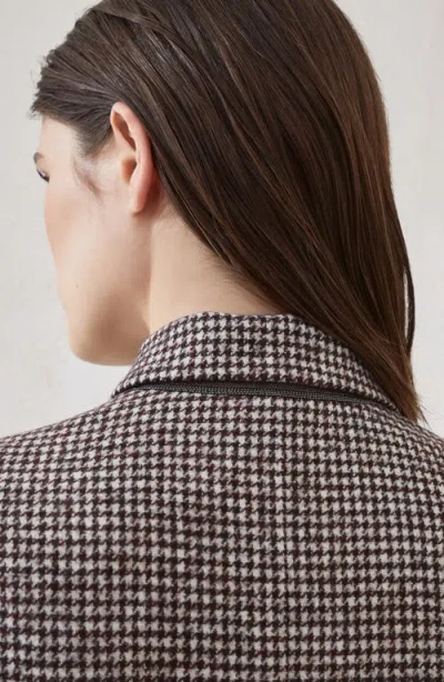 Brunello Cucinelli Houndstooth Blazer With Monili In Brown