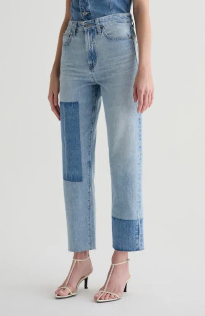 Ag Brinley Mid Rise Straight Crop Jeans In Carpinteria In Blue