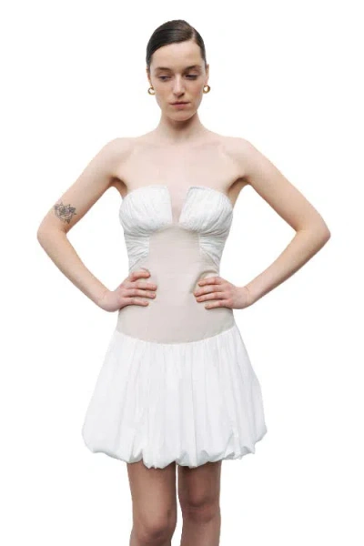 Nocturne Strapless Mini Dress In White