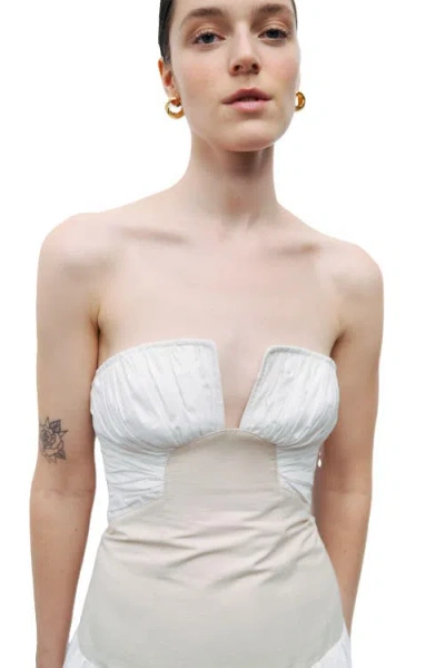 Nocturne Strapless Mini Dress In White