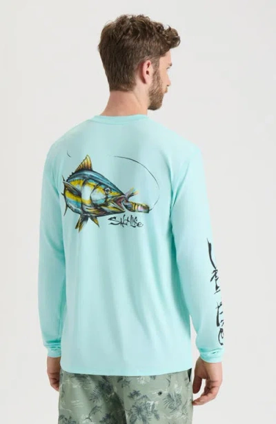 Salt Life Big Tuna Long Sleeve Performance Tee In Blue