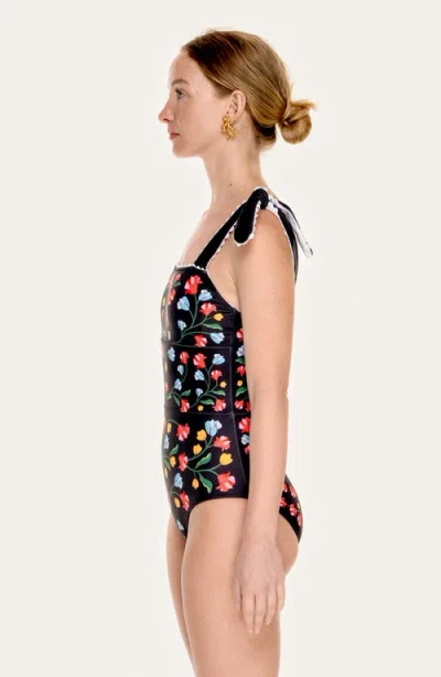 Jessie Zhao New York Women's Black / White Day - Night Glow Reversible One-piece Swimsuit In Multi