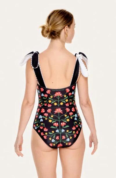 Jessie Zhao New York Women's Black / White Day - Night Glow Reversible One-piece Swimsuit In Multi