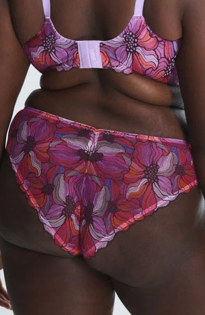 Savage X Fenty Mosaic Floral Lace Cheeky Briefs In Pink