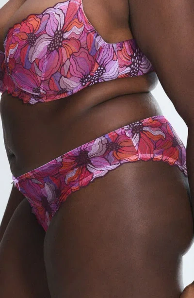 Savage X Fenty Mosaic Floral Lace Cheeky Briefs In Pink