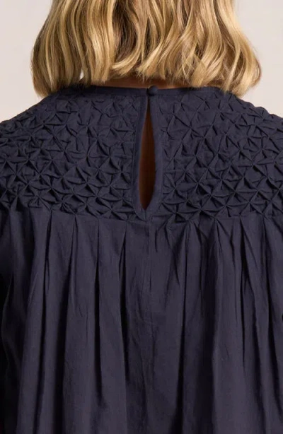 Matty M . Talluluh Honeycomb Puff Sleeve Top In Blue