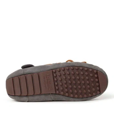 Dearfoams Kids' Fireside Parke Genuine Shearling Moccasin Slipper In Gray