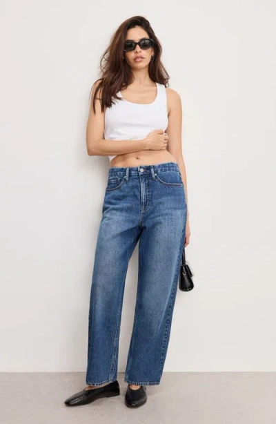 Good American Good '90s Crop Relaxed Jeans In Blue