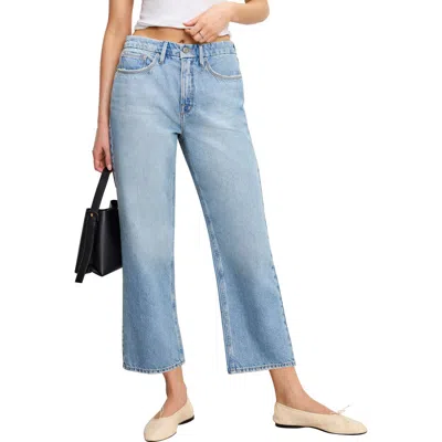 Good American Good '90s Crop Relaxed Jeans In Blue