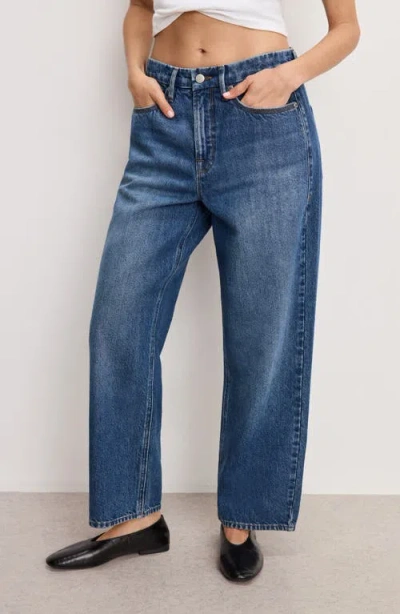 Good American Good '90s Crop Relaxed Jeans In Blue
