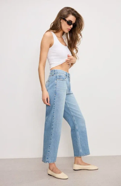 Good American Good '90s Crop Relaxed Jeans In Blue