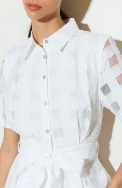 Freemarket Basketweave Organza Maxi Shirtdress