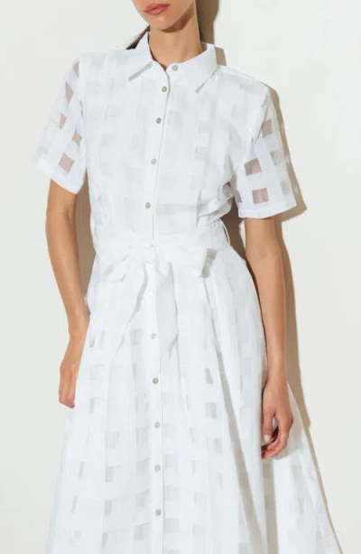 Freemarket Basketweave Organza Maxi Shirtdress