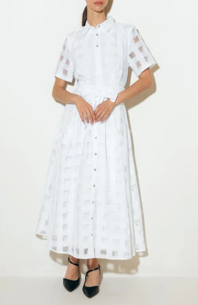 Freemarket Basketweave Organza Maxi Shirtdress