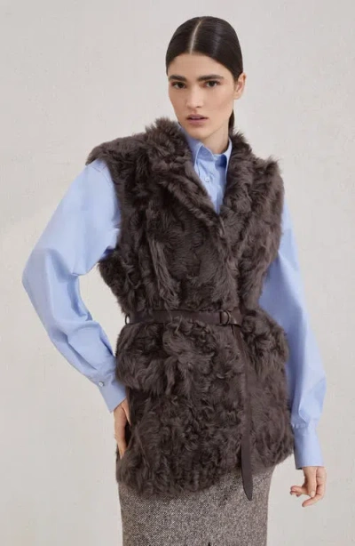 Brunello Cucinelli Shearling Belted Vest
