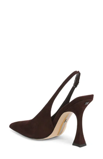 Sam Edelman Odette Slingback Pointed Cap Toe Pump In Brown