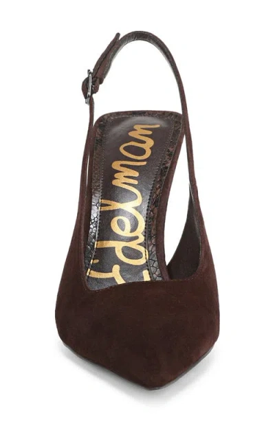 Sam Edelman Odette Slingback Pointed Cap Toe Pump In Brown