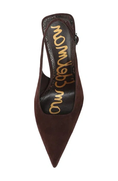 Sam Edelman Odette Slingback Pointed Cap Toe Pump In Brown