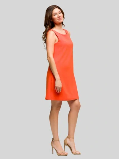 24seven Comfort Apparel Solid Color Sleeveless Mini Shift Dress In Orange