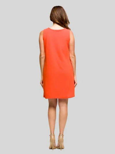 24seven Comfort Apparel Solid Color Sleeveless Mini Shift Dress In Orange