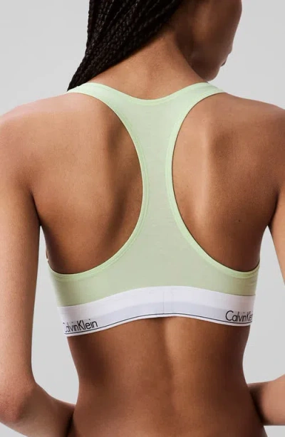 Calvin Klein Modern Cotton Collection Unlined Cotton Blend Bralette In Green