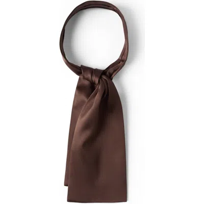 Brunello Cucinelli Stretch Silk Satin Jabot In Brown