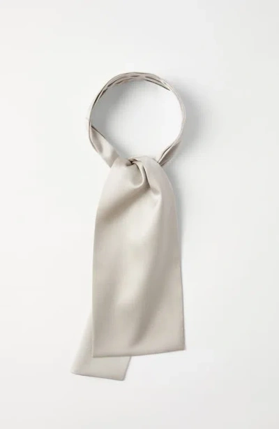 Brunello Cucinelli Stretch Silk Satin Jabot In Gray