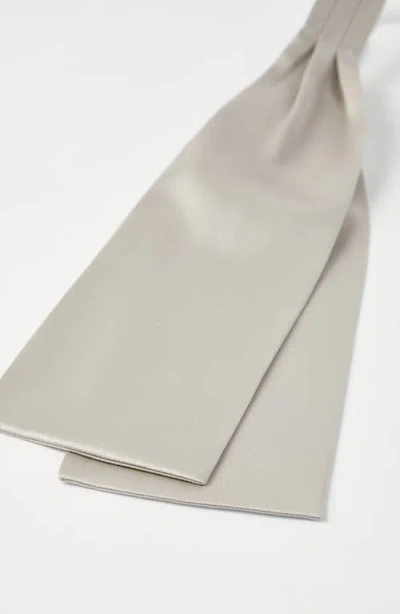 Brunello Cucinelli Stretch Silk Satin Jabot In Gray