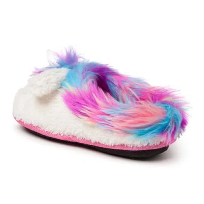 Dearfoams Faux Fur Trimmed Unicorn Clog In White
