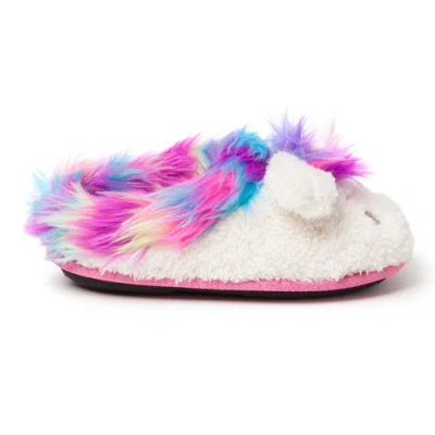 Dearfoams Faux Fur Trimmed Unicorn Clog In White