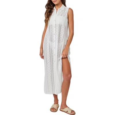 Bella Dahl Sleeveless Lace Shirtdress In White
