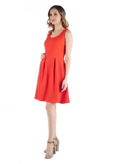 24seven Comfort Apparel Women's Plus Size Sleeveless Dress In Orange