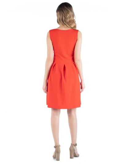 24seven Comfort Apparel Women's Plus Size Sleeveless Dress In Orange