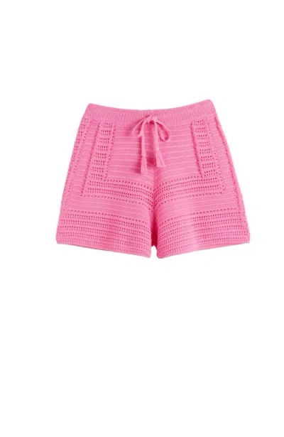 Chinti & Parker Cotton Crochet Short In Pink