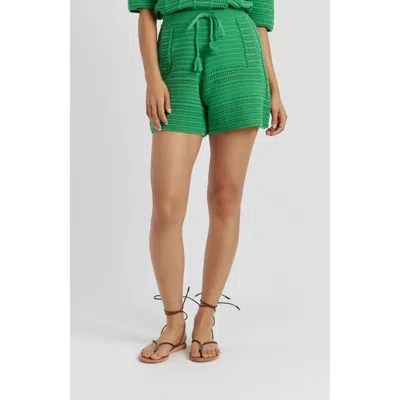 Chinti & Parker Cotton Crochet Short In Green