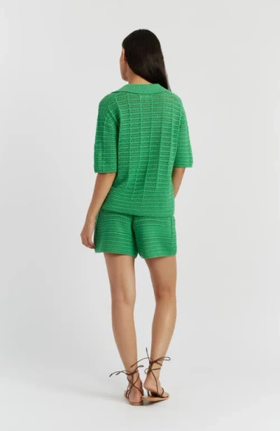 Chinti & Parker Cotton Crochet Short In Green